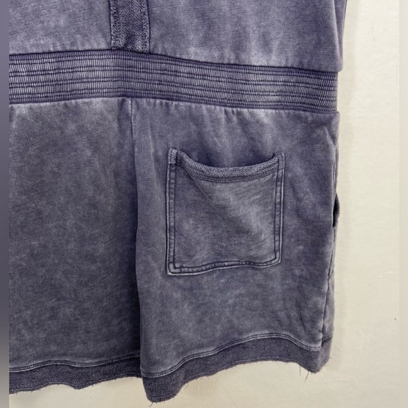 Anthropologie Daily Practice Blue Frayed Surplice Cotton Romper, Size Small - Picture 6 of 10